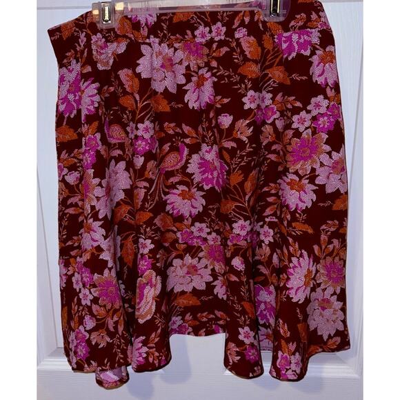 Nwot! LOFT Floral Flounce Hem Mini Skirt 100% Viscose Womens M #H49-19 - Picture 4 of 11